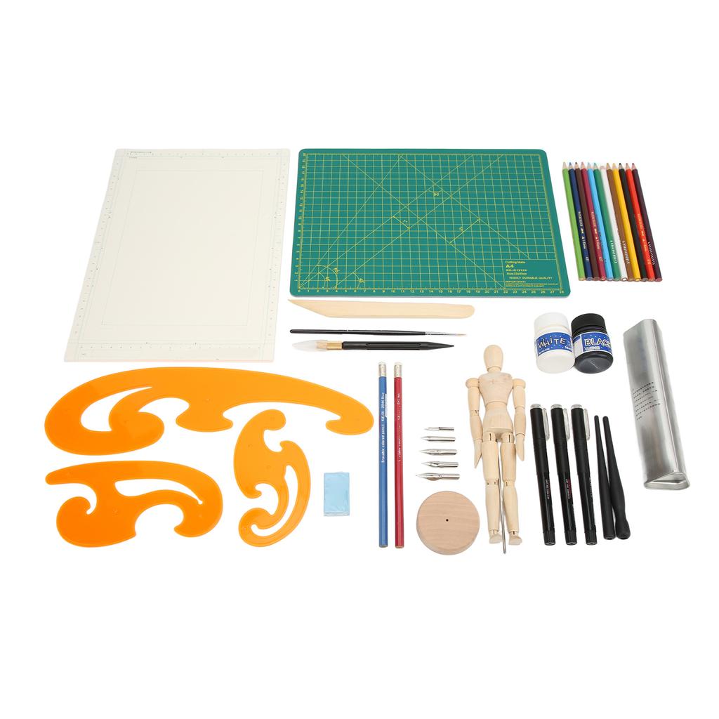 Cartoon Comic Drawing Kit Plastic Poplar Alloy Material A4 Paper Size Portable Carrying Comic Art