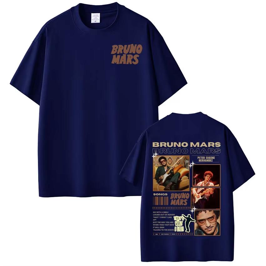 Singer Bruno Mars New Album Tour 2026 Graphics Tee Shirt Men Women Casual Harajuku Short Sleeve Top Hiphop Streetwear