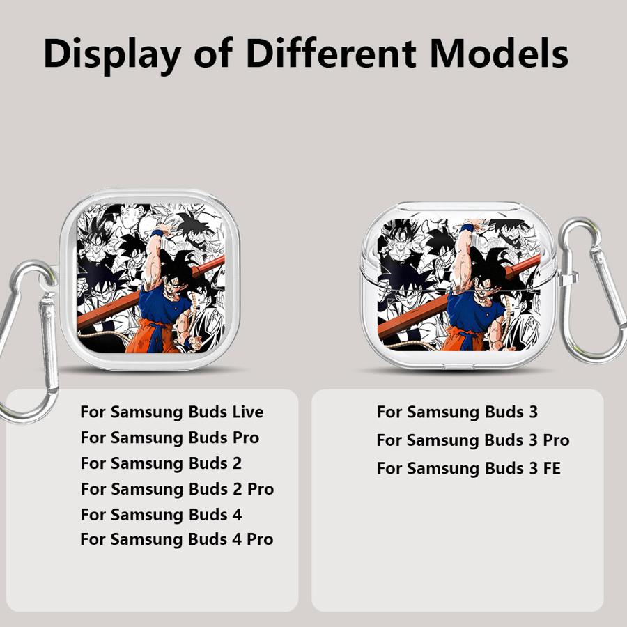 Clear Earphone Cases Cover With Hook Case For Samsung Galaxy Buds 3Pro 3 FE 2Pro 4 Pro 2 Live 4Pro D-ragonS B-allS