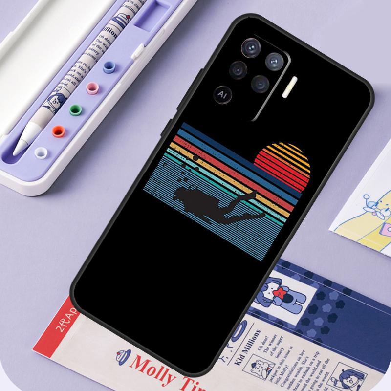 Diver Down Scuba Flag For Oppo A40 A60 A80 A94 A74 A54 A15 A18 A38 A58 A78 A98 A16 A76 A96 A57 A17 A77 A5 Pro Case