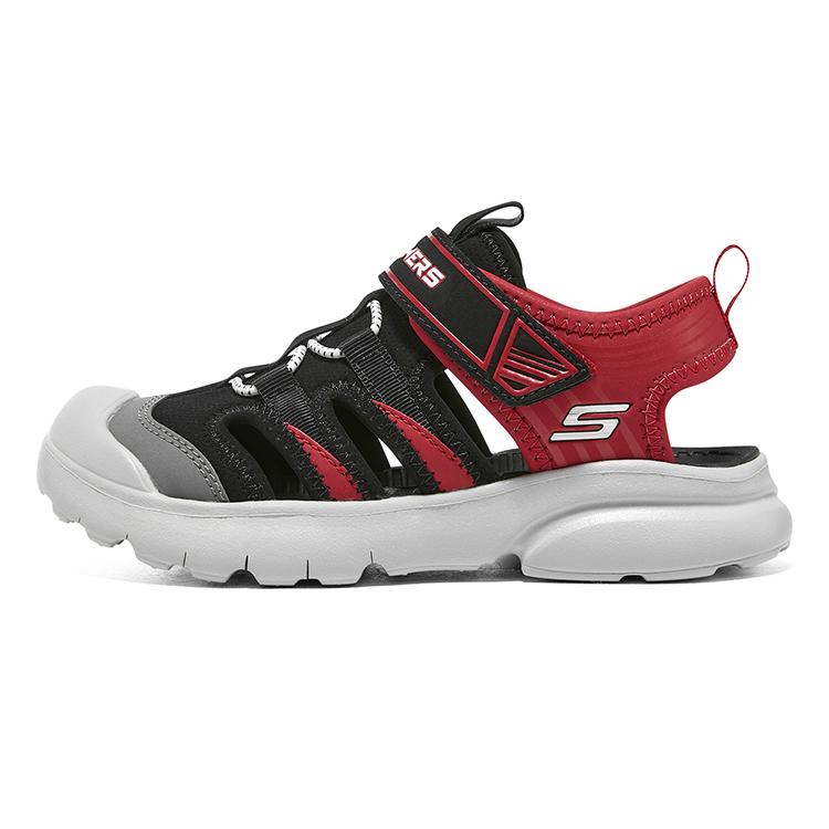 Skechers Comfortable Casual Versatile Velcro Sandals Kids sandals Black Red 406511L-BKRD 27.5
