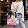 Watercolor Floral Cactus Printed Large Tote Bag Casual Daily Use Reusable Shopping Shoulder Bag