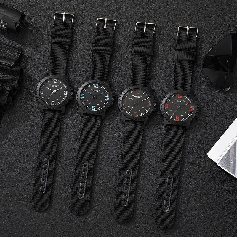 Fashion Men's Outdoor Sports Quartz Watches Top Brand Luminous Large Dial Watches Nylon Strap Men's Original Design Watches