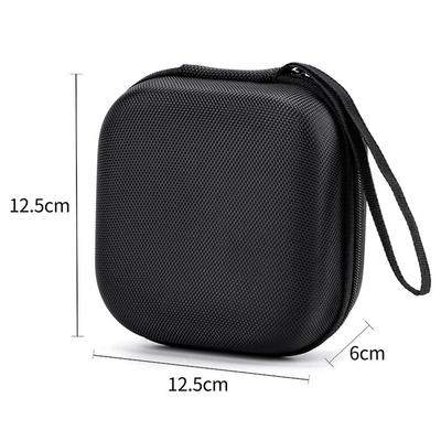 Durable Hard Shell EVA Storage Box Black Portable Zipper Earphone Case Mini Protective Storage Case Charging Cable Small Bag