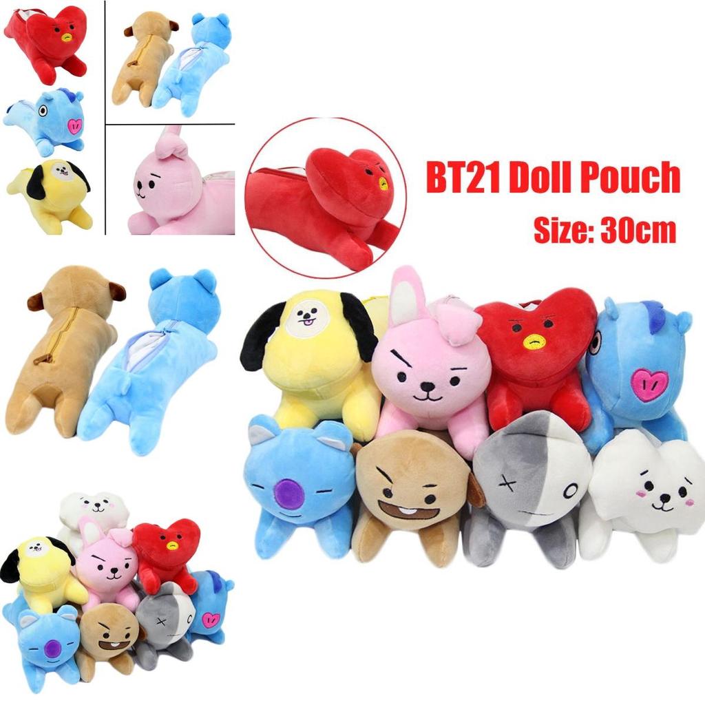 Bt21 Bag Stuffed Doll Pouch Toy Featuring Popular Bangtan Boys Bts Plush Pencil Case For Kpop Fans
