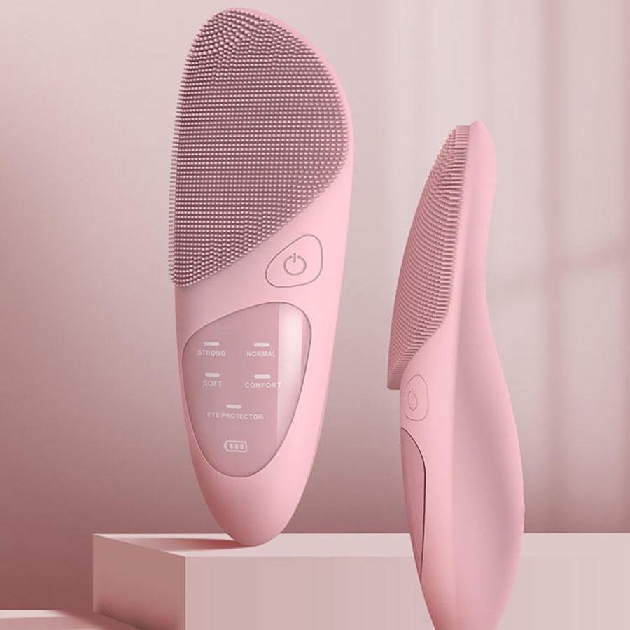 Waterproof Electric Sonic Facial Exfoliating Cleanser Silicone Facial Cleansing Brush Ultrasonic Electric Face Cleansing Device