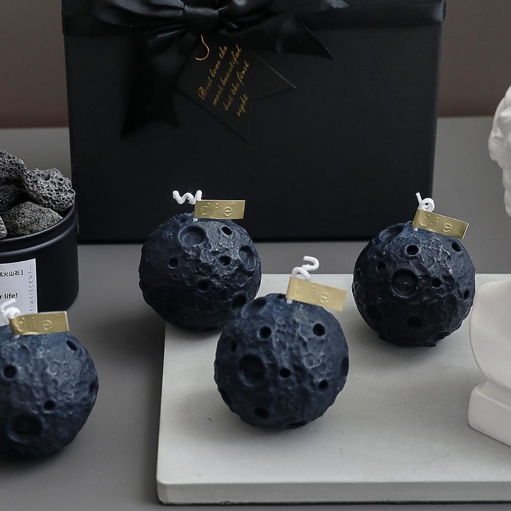 Moon Scented Candle DIY Creative Black Spherical Fragrance
