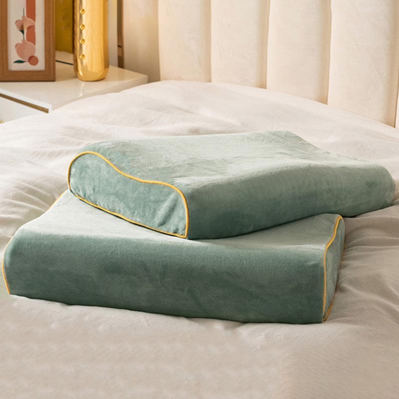 1PC Pillowcase Comfortable Pillow Cover Warm Pillow Case Memory Neck Pillow Milk Velvet Soft Pillow Towel Sleeping Skin-friendly