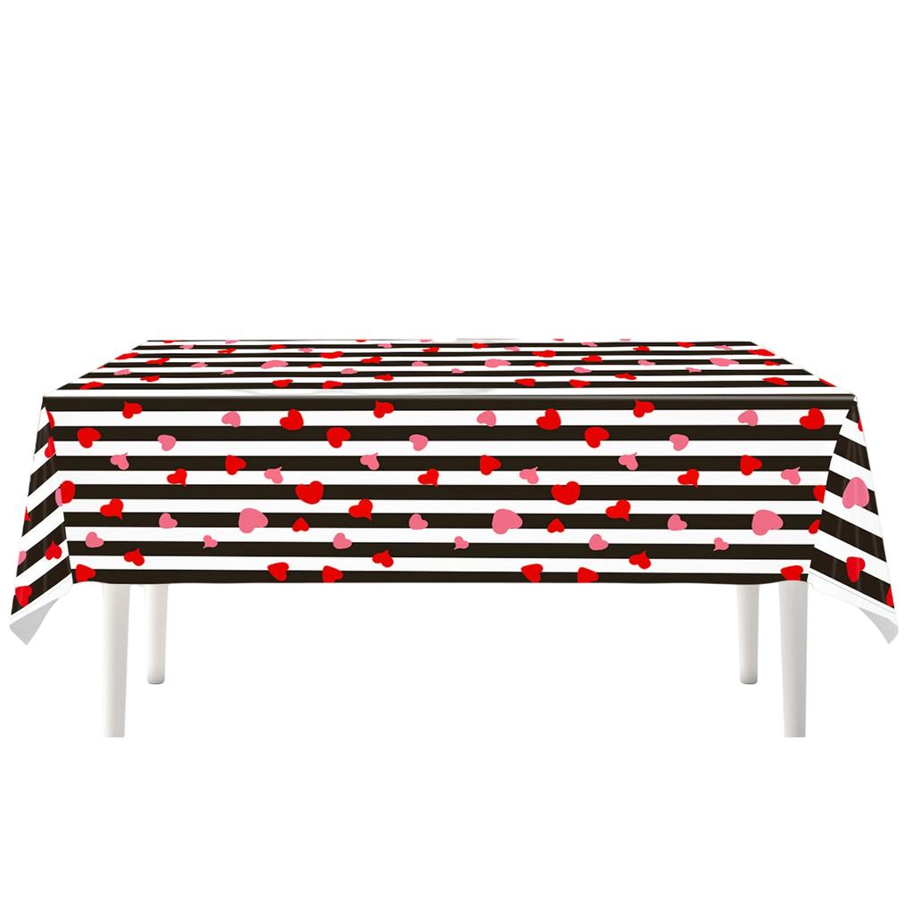 Valentine's Day Themed Disposable Heart-shaped Party Tablecloth.