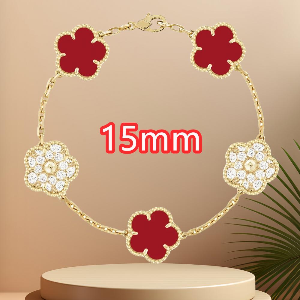 Classic Simple Fashion Five-leaf Flower Pendant Bracelet Natural Stone Clover Pendant Women's Party Daily Wear Zircon