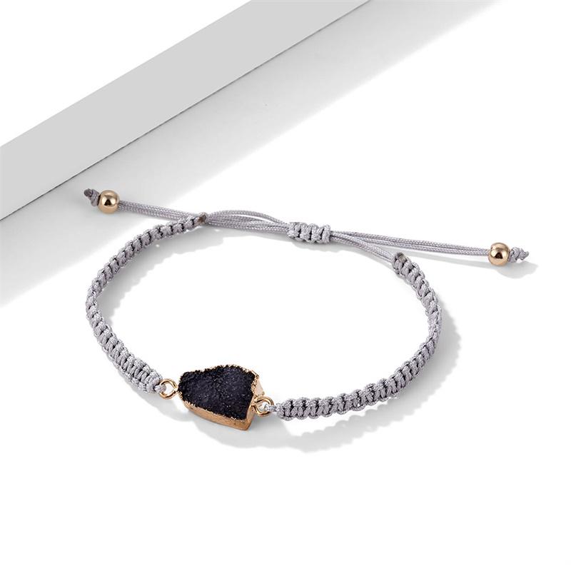 Charms Stone Bead Weave Rope Bracelets Women Girl Boho Handmade Party Gifts Jewelry