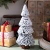 Christmas Tree Ornaments Small Decorative Snow Pine Tree with Base Party Supplies for Home Holiday Desktop Decoration