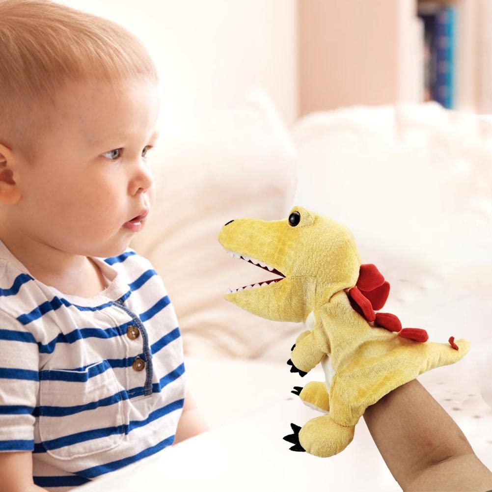 Excras Dinosaur Hand Puppet, Soft Plush Toy, 30cm, Puppet Show, Educational Toy, Animal Prop, Prank Toy, Gloves, Dinosaur Simulation Model, Soft