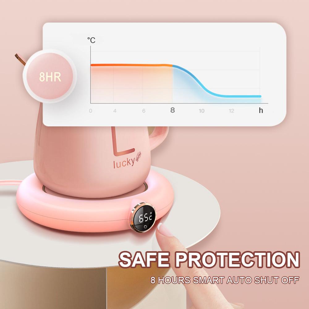 USB-Kaffeetassenwärmer für Tee, Milch, Wasser, Getränke, 3-Gang-LED-Anzeige, Heizkissen, elektrischer Getränkewärmer für den Einsatz im Home-Office-Schreibtisch