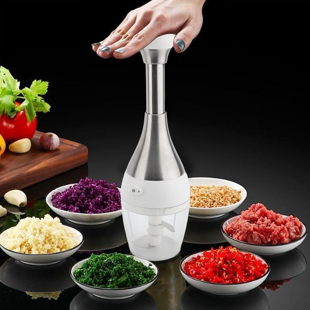 Manual Garlic Grinder Small Efficient Time Saving Hand Food Chopper for Vegetables Meat Fruits Onions