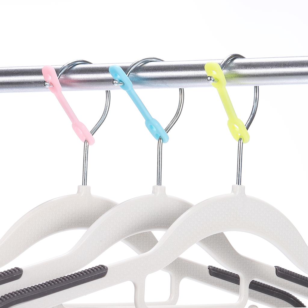 20/30/40Pcs Clothes Hanger Windproof Anti-Slip Off Windproof Fixed Buckle Anti-Drop Strips Hanger Fixation for Outdoor Indoor