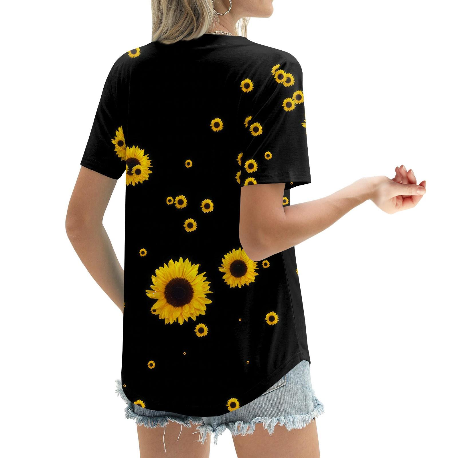 Женские летние топы с короткими рукавами и V-образным вырезом — фото 6