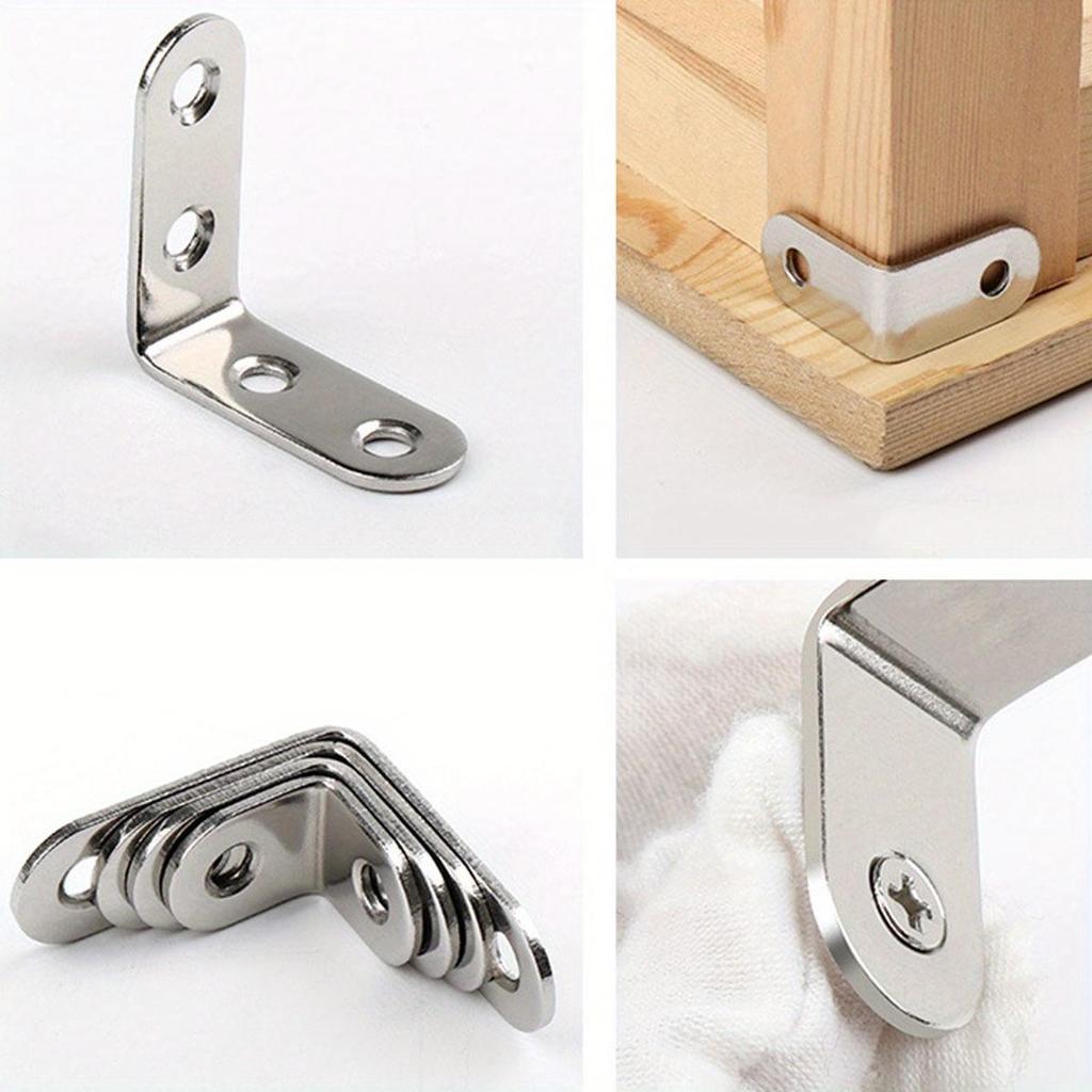 10 szt. Wspornik kątowy w kształcie litery L Zestaw wsporników narożnych ze śrubami, Wspornik narożny ze stali nierdzewnej