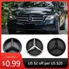 Car Sticker Silver And Black OE Style Front Grill Star Emblem Chrome Logo Badge Fit For Mercedes Benz E200 E250 E300 E350 E400 E