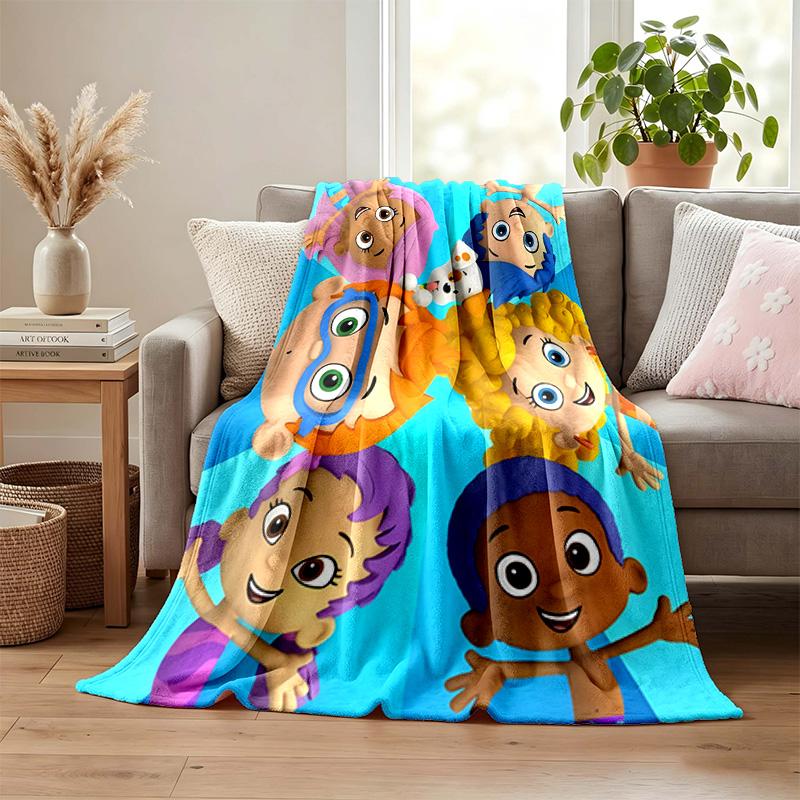 Coperta Bubble Guppies Coperta in Flanella Morbida Accogliente Peluche Coperta da Divano Letto Leggera Decorazione per la Casa