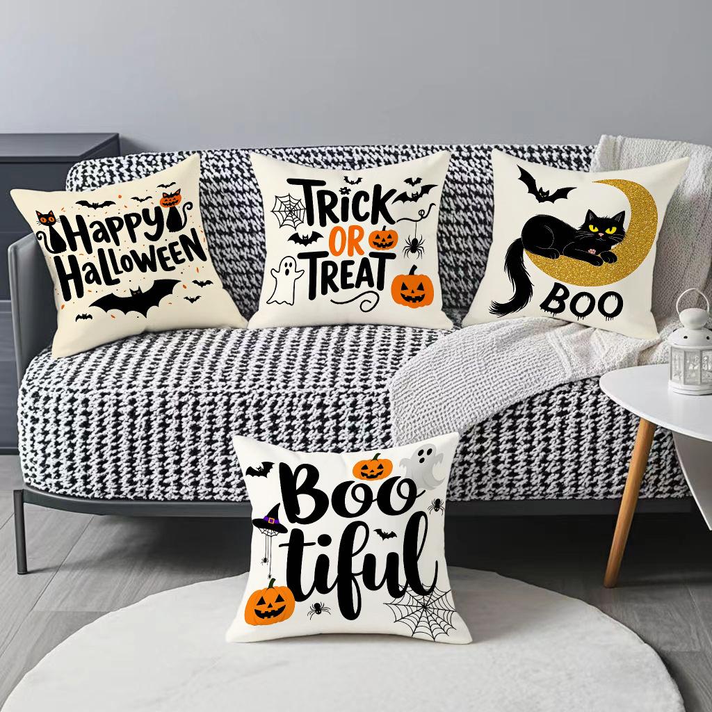 New Festive Decoration Family Party Sofa Pillowcase Pumpkin Ghost Cushion Pillowcase Halloween Decorations