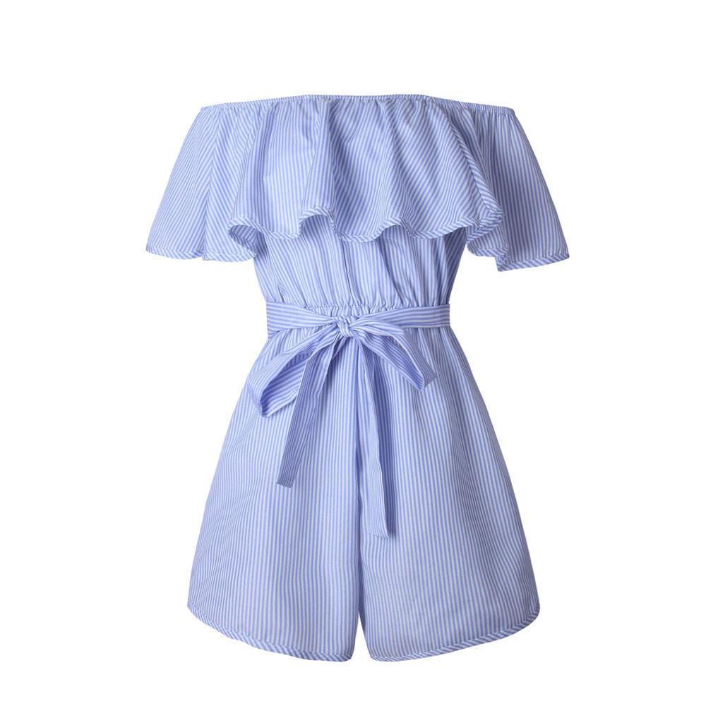 Striped Summer Women Casual Playsuit Stylish Ladies Jumpsuit For Beach Days