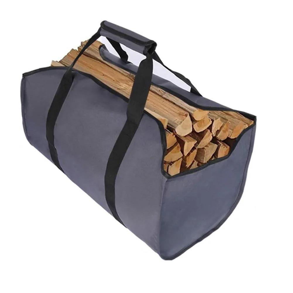 Large Capacity Firewood Storage Bag Canvas Carrier Carrying Bag Handbags For Log Carrier Fireplace Tote Firewood Storage Bag