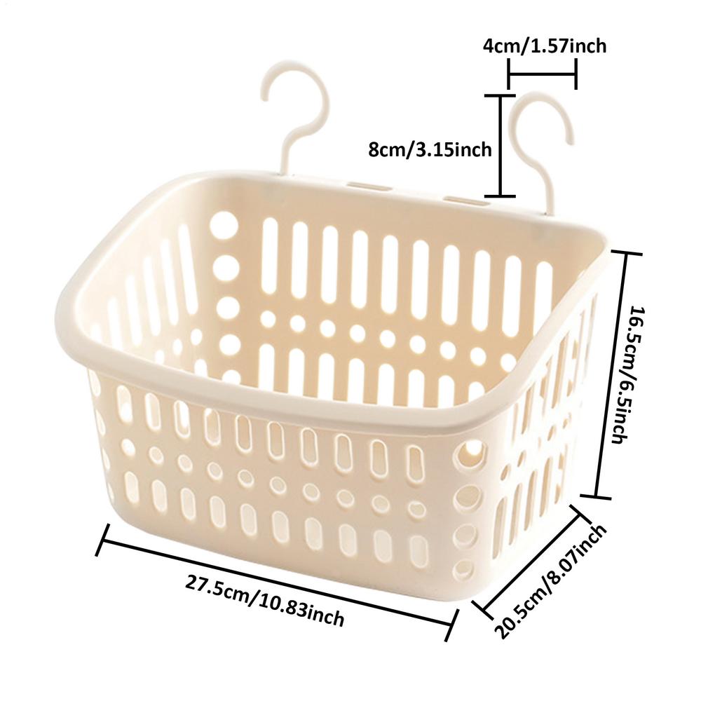 

Poolside Storage Basket UV Resistant Cup Holder with Hooks Swimming Pool Organizer Container for Towels Drinks Water Bottles абрикосовый