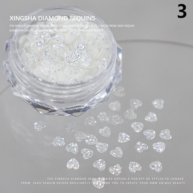 

1Jar Star Gauze Diamond Nail Glitter Heart Butterfly Star Starburst Flower Nail Sequin Diy Nail Jewelry Decoration Material 3