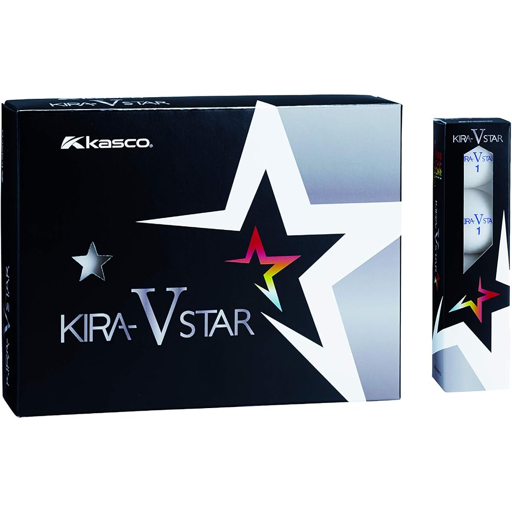 Гольф-мячи Kasco Kira Star V, 2-составные, белые, подходят для скорости головки клюшки 25-45, унисекс, 12 мячей в упаковке