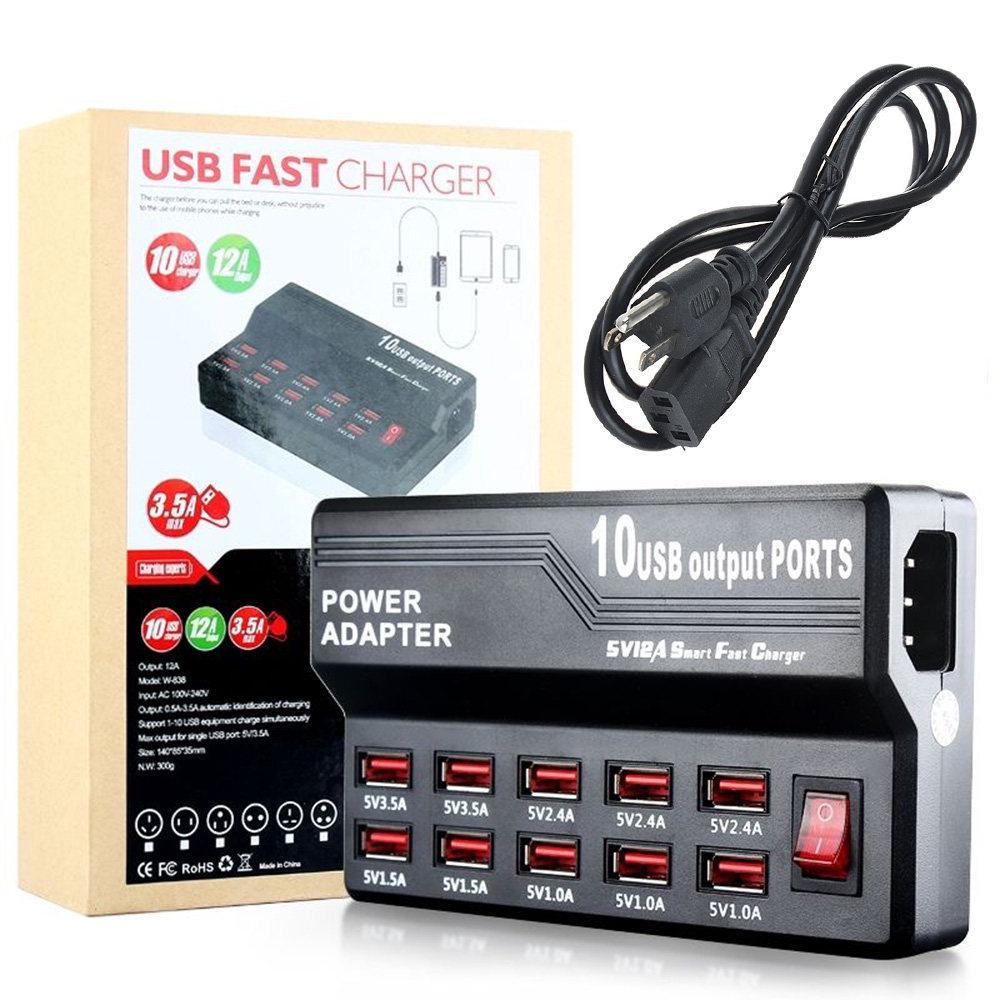 100W 20-Port Multi-Device USB Charger for Phones