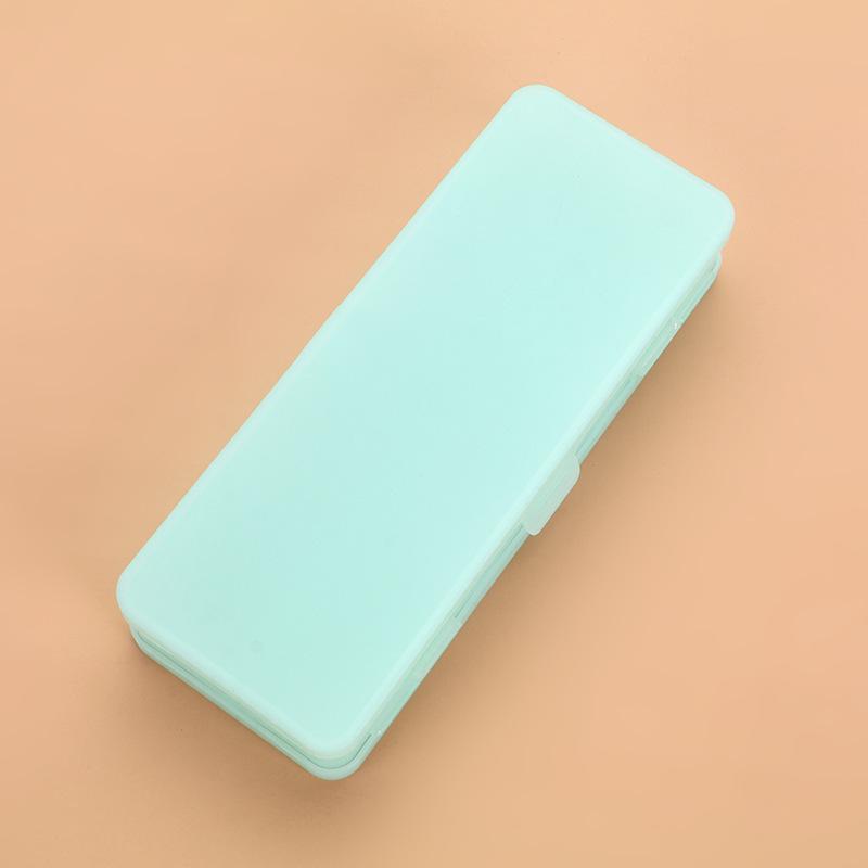 Korean Double-Layer Frosted Pencil Case - Student Nordic Style, Large Capacity Stationery Box