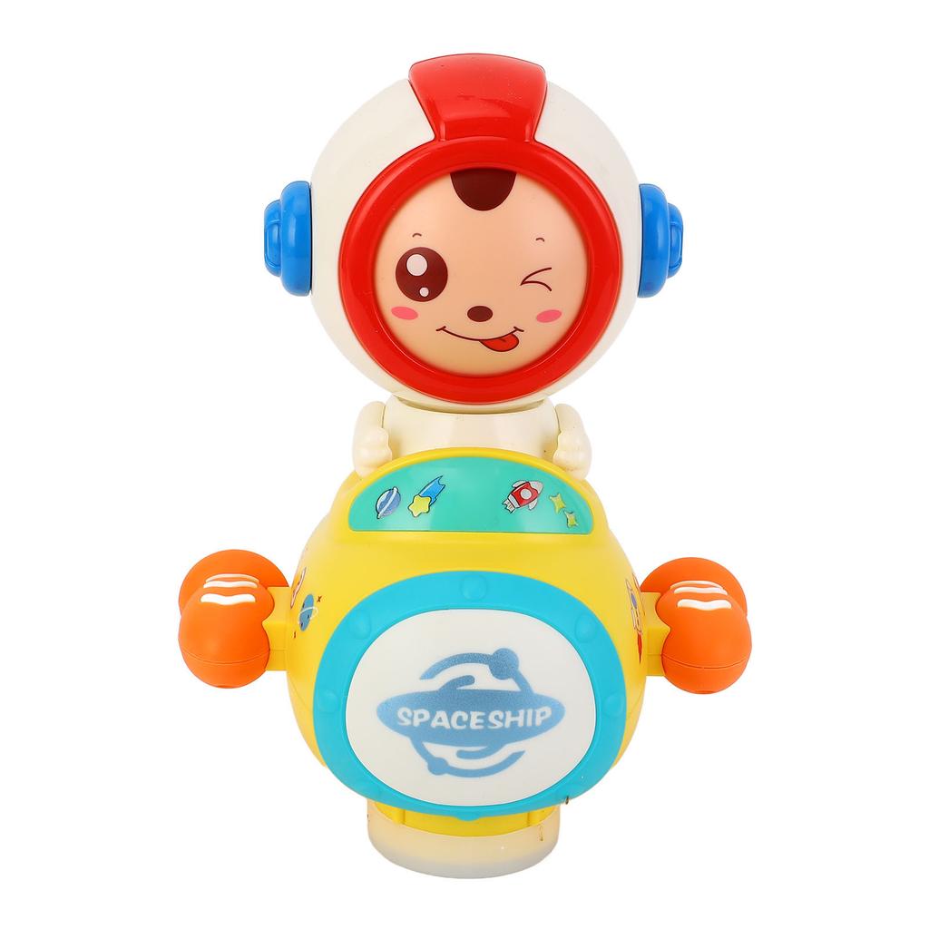 Tummy Time Toy with Light Music Astronaut Shape Auto Changing Face Universal Walking Car Crawling Mu