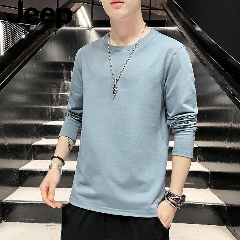 JEEP SPIRIT Men s Casual Pure Cotton Long Sleeve T-Shirt 2XL