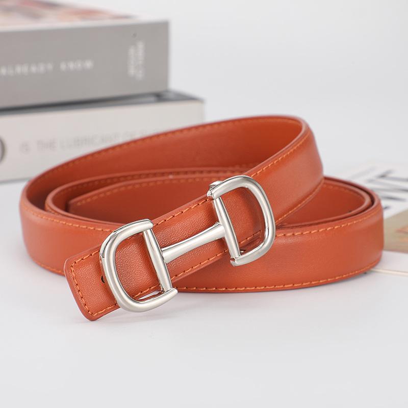 

Cowhide Leather Belt Women S Simple Decoration Popular Belt Women S High Sense 110cm оранжевый