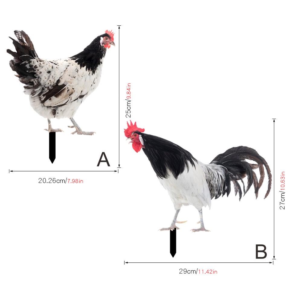 YKLU069-256 3D Rooster, Hen, Duck & Pig Outdoor Garden Decoration Plug