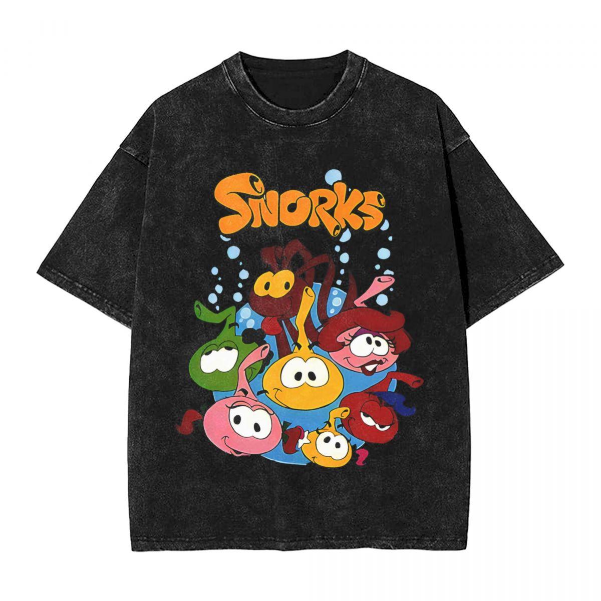 Harajuku  Cotton Oversized TshirtMen Short Sleeve TeesBubble Bobble Summer Loose Washed Tops TShirt S