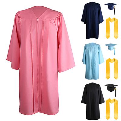 3-teiliges/Set Abschlusskostüm Matte Abschlusskappe Schulterstolen und Talare-Set Unisex Locker sitzender Talar für die High School