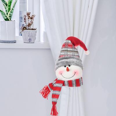 Christmas Rubber Band Curtain Buckle with Cartoon Old Man Snowman Design for Home Interior Decoration.