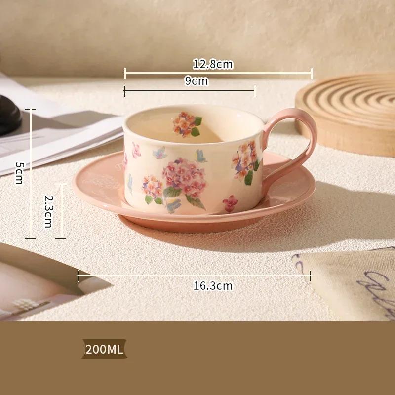 Light Luxury French Style Ceramic Coffee Cups Exquisite Elegant Afternoon Tea Cup Household Breakfast Yogurt Cup Office Mugs