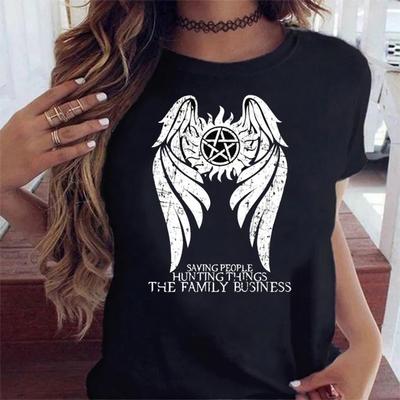 Unisex Unisex's Supernatural TV T-shirt Hip Hop T-shirt All Season Street Unisex T-shirt Retro Fashion Top Rock Punk Goth T Shirt