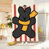 Cartoon style C-Cartoon Cute Animals Throw Lightweight 240g Flannel Blanket Soft Skin-friendly for Summer Cooling