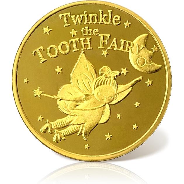 NLR FUN Монеты Зубной Феи Классические Золотые Монеты Зубной Феи, Сувенир на Выпавший Зуб для Детей (4 шт) 4