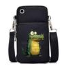 Funny Animals Personality Printing Black Oblique Span Small Bag Multifunctional Casual Portable Mobile Phone Bag
