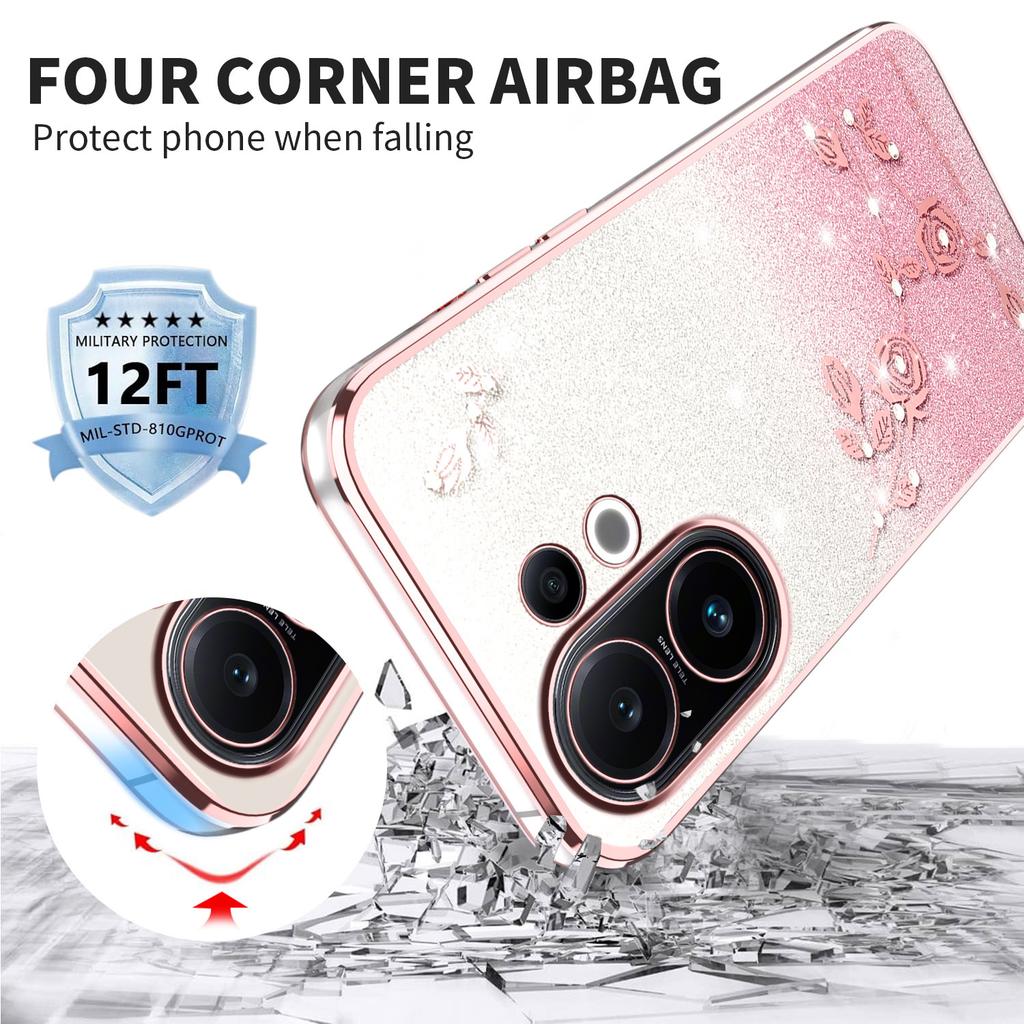 KADEM For vivo S30 5G Case Flower TPU Flexible Gradient Phone Cover