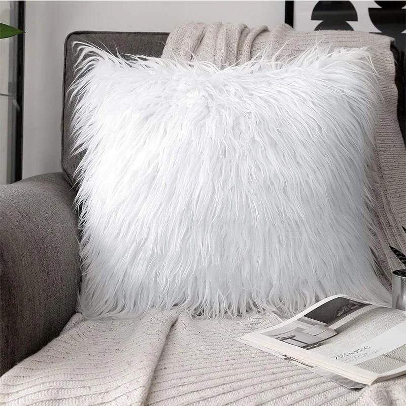 Soft Fur Plush Cushion Cover Home Decor Pillow Covers Living Room Bedroom Sofa Decorative pillowcase 45x45cm shaggy fluffy cover