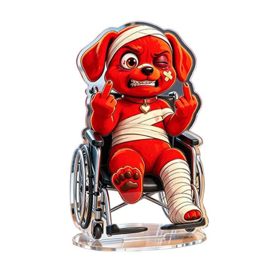 Red Dog Sign Funny Scenes Stand Clear High-Definition Acrylic Material