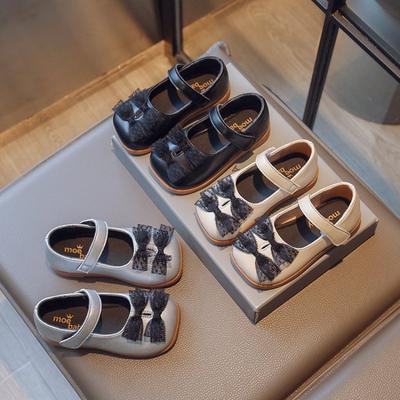 Children's Casual Shoes Girl's Mesh Double Bow Silver Unique Shallow Moccasin Shoes 2024 Summer Square Toe Kids Fashion Flats