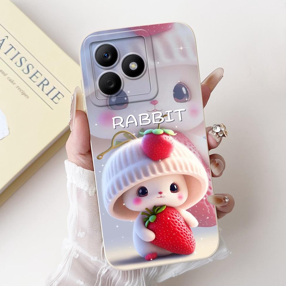 For Realme C61 RMX3939 RMX3930 C63 RMX3939 Case For Realme C63 Cover Luxury Fashion Flower Kawaii Girl Cute Cat Shockproof Shell