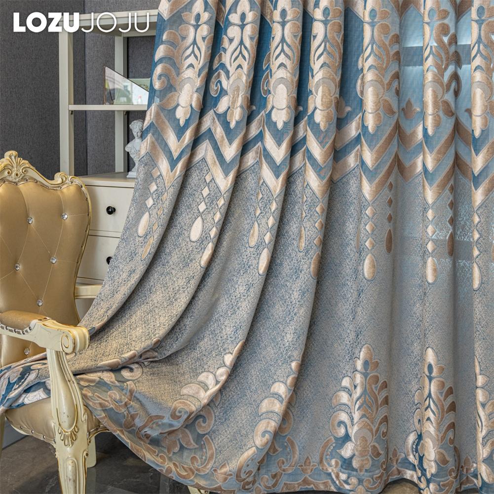 1PC LOZUJOJU 40-70% Blackout European Hollow Jacquard Comfortable Curtains for Living Room Bedroom Home Decor